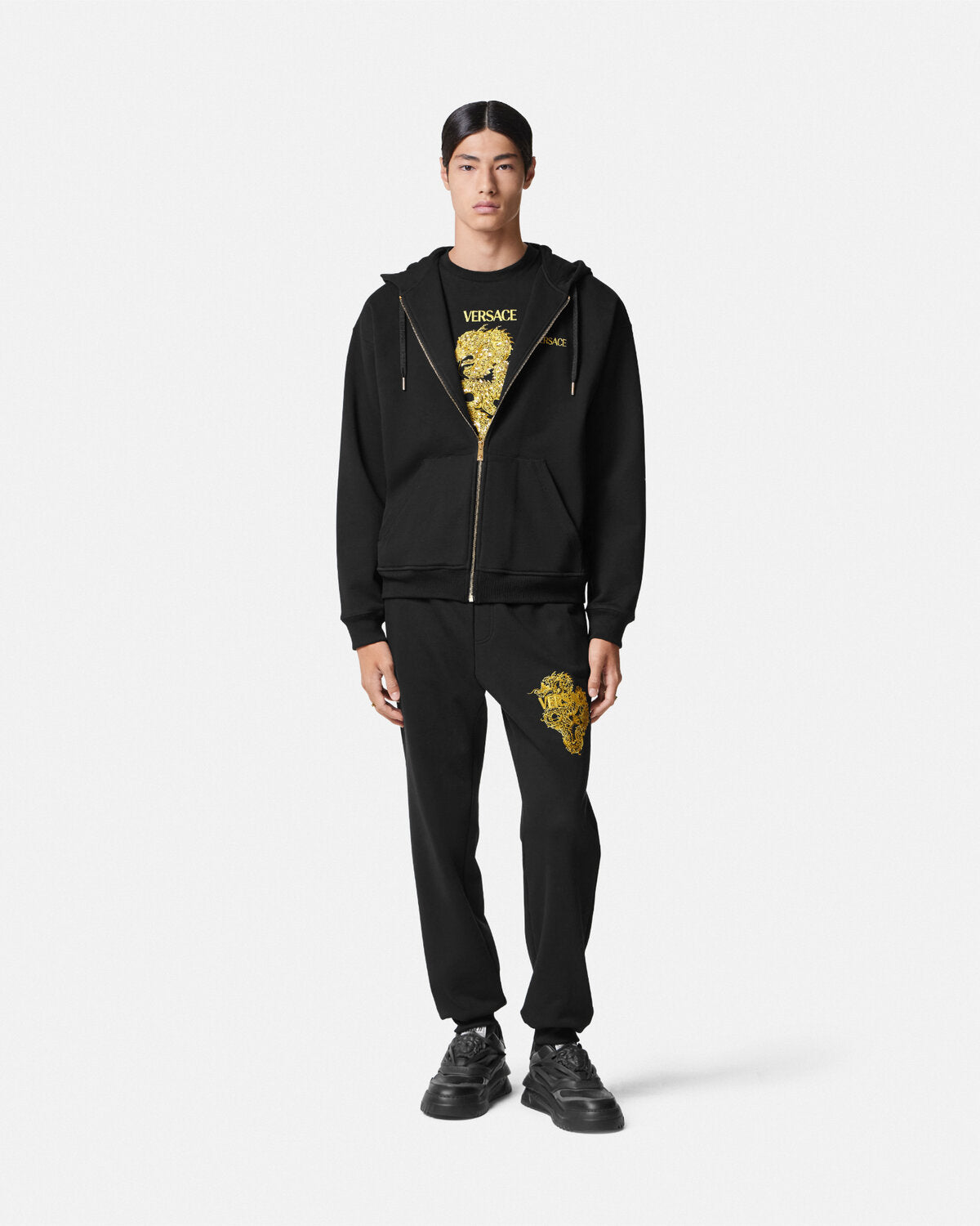 Golden Dragon Print T Shirt