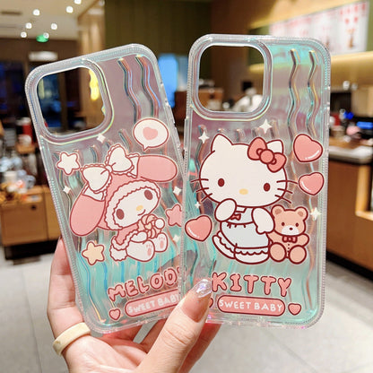 Laser wave pattern cute cartoon case