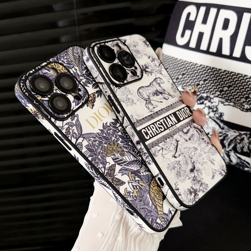 Forest Tiger Flower Leather Case