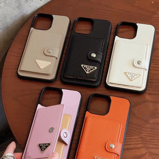 Leather Triangle Card Wallet Case