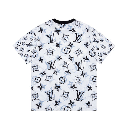 Gradient graffiti print T-shirt