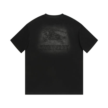 Washed distressed embroidered T-shirt